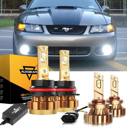 Kit d’ampoules LED feux de route/croisement F-16 Plus série CAN-bus intégré 14 000 lm pour Ford Mustang SVT COBRA 2003–2004