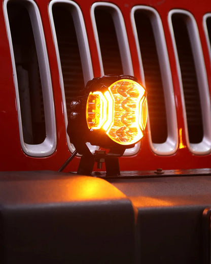 V-ULTRA série | 5″ 172 W éclairage LED latéral orange/blanc projecteurs LED compacts avec orange DRL – vue 12 – NOVADOMIO