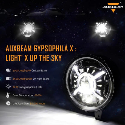 Lot de 2 9″ rond 100 W éclairage LED avec feux de route/croisement & DRL pour 2018–2022 Jeep Wrangler JL, 2019–2022 Gladiator