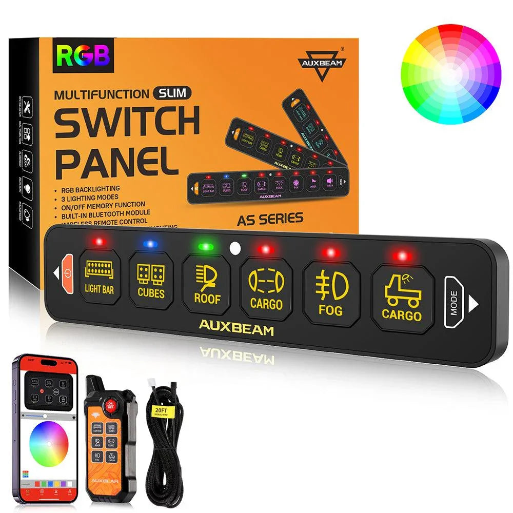 AS série 4/6 voies RGB Slim panneau de commande avec APP&Remote Control, Toggle/ Momentary/ Pulsed Mode Supported(One-Sided…