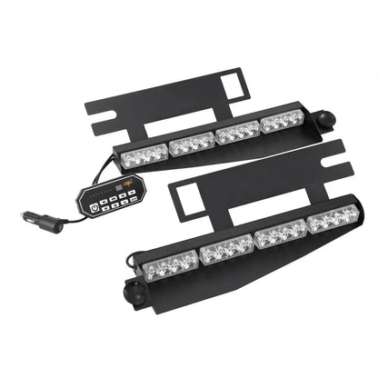 17″ Dual Visor bleu&rouge stroboscopique Barres lumineuses 20 clignotant motifs avec contrôleur panneau de commande pour