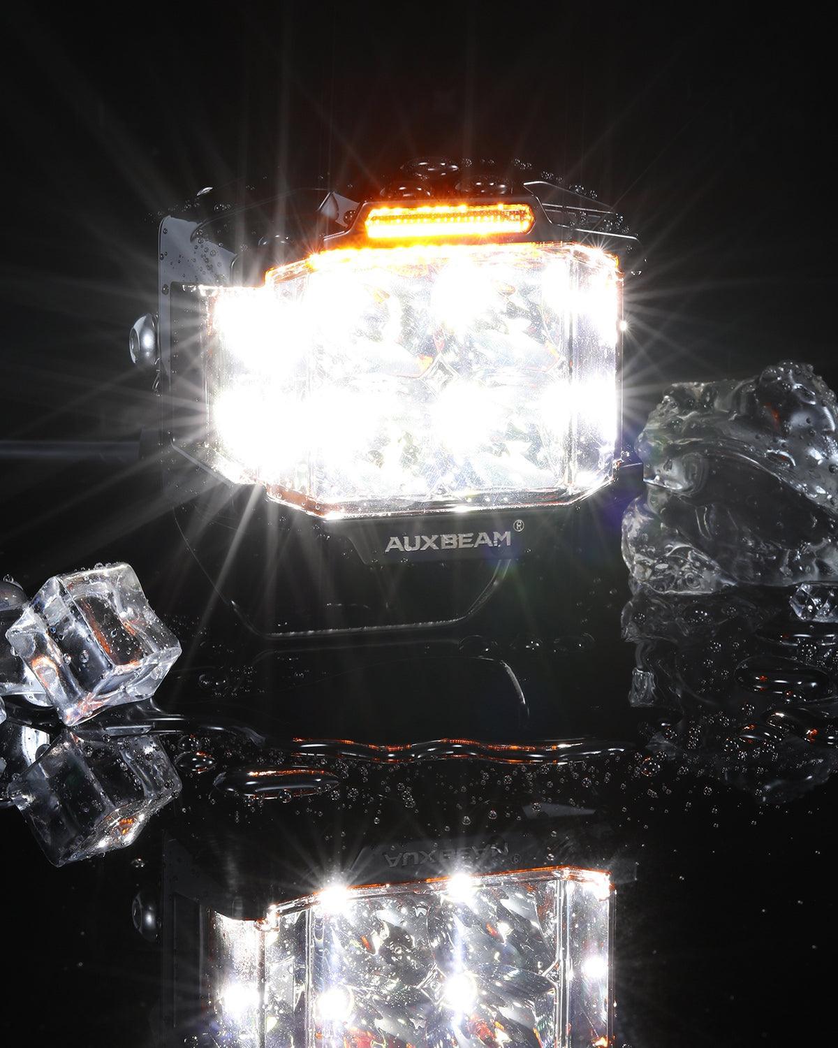 V-MAX série | 4 Inch 92W 8960LM faisceau combiné Side Shooter LED Square Pod Lights avec orange DRL – vue 10