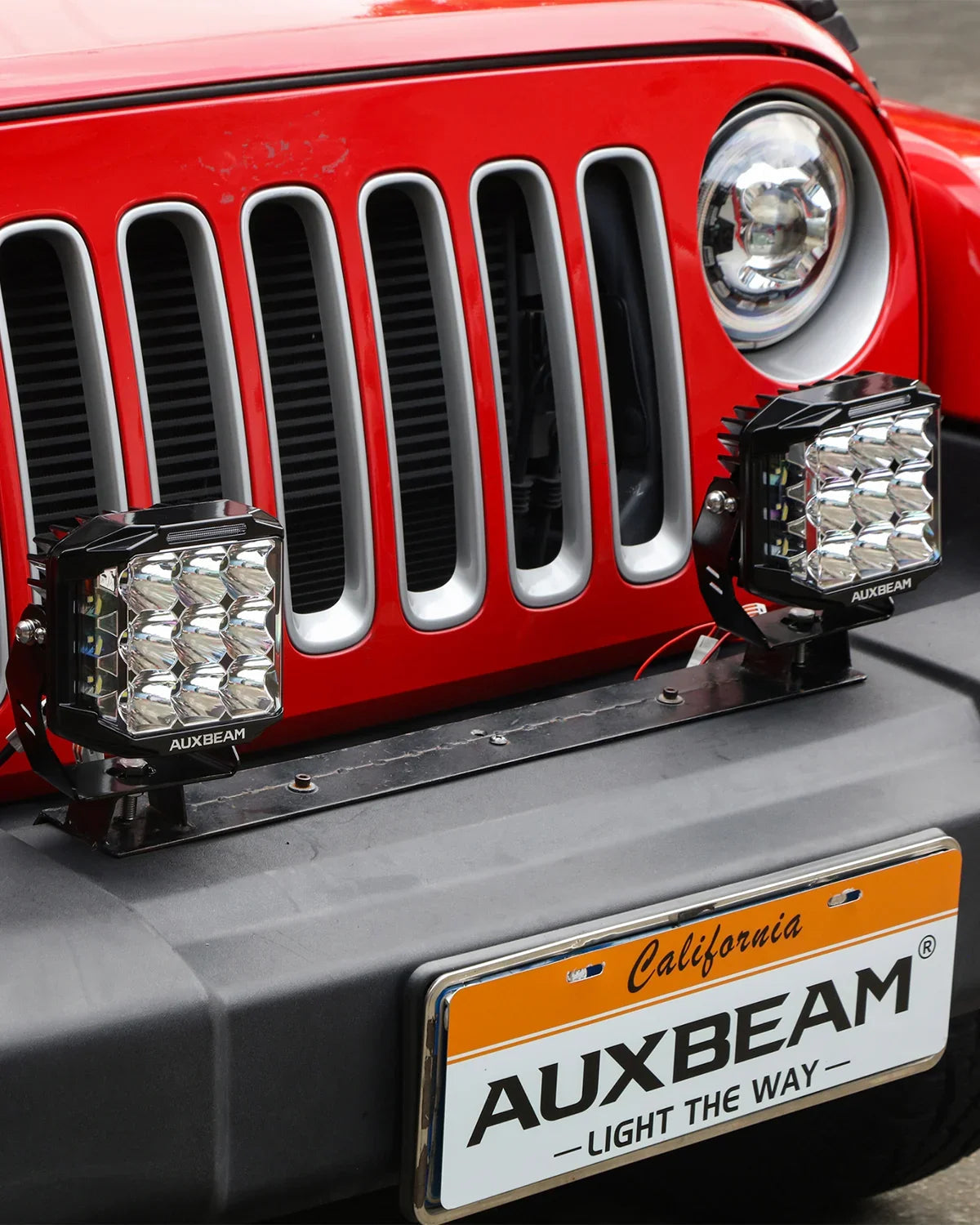 V-MAX série | 7 Inch 228W 26100LM faisceau combiné Side Shooter LED Square Pod Lights avec orange DRL&rétroéclairage – vue 3