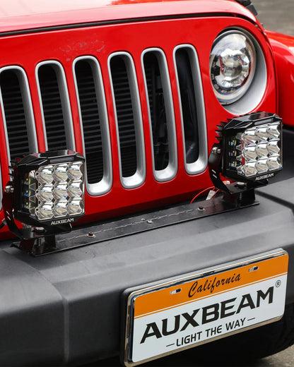 V-MAX série | 7″ 228 W 26 100 lm faisceau combiné éclairage latéral LED carré projecteurs LED compacts avec orange