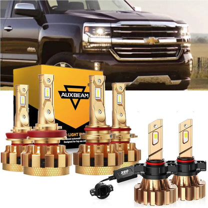 pour 2007-2019 Chevrolet Silverado 2500 HD F-16 Plus série CANbus intégré qualité automobile 14000LM Ampoules LED kit feux de