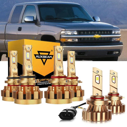 Kit d’ampoules LED feux de route/croisement F-16 Plus série CAN-bus intégré 14 000 lm pour Chevrolet Silverado 1500 2003–2006
