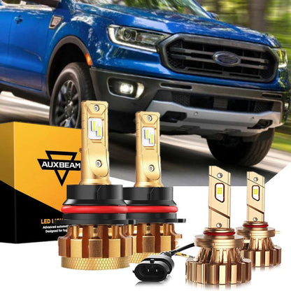 Kit d’ampoules LED feux de route/croisement F-16 Plus série 9007 CAN-bus intégré 14 000 lm pour Ford Ranger 2000–2011 – vue
