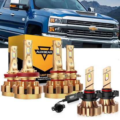 Kit d’ampoules LED feux de route/croisement F-16 Plus série CAN-bus intégré 14 000 lm pour Chevrolet Silverado 3500 HD