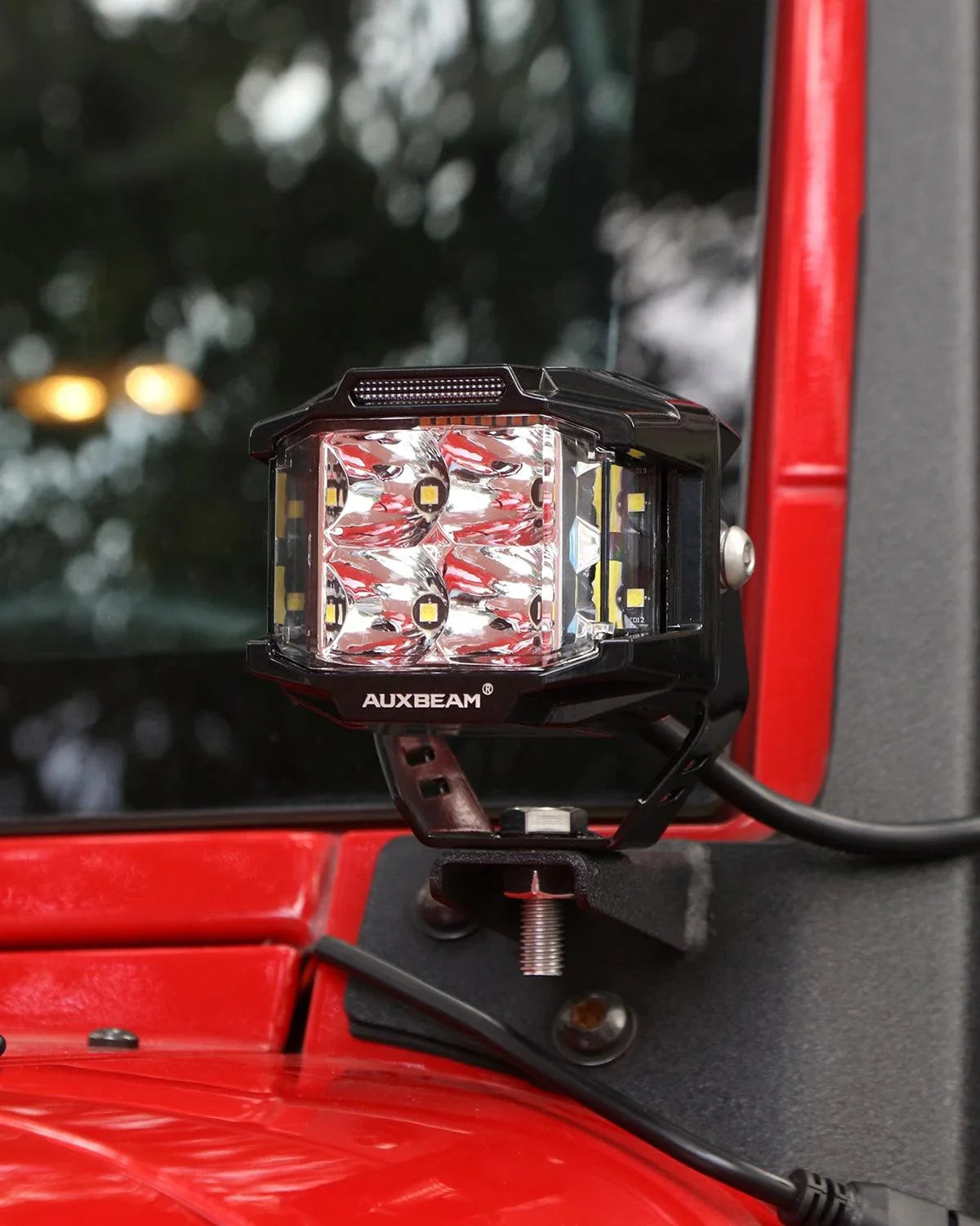V-MAX série | 4 Inch 92W 8960LM faisceau combiné Side Shooter LED Square Pod Lights avec orange DRL – vue 7