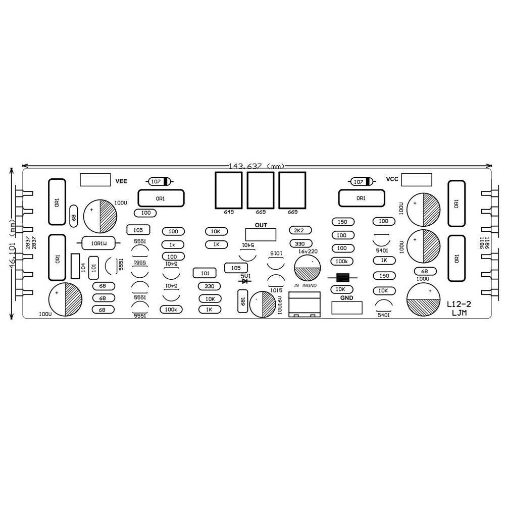 Carte d'ampli de puissance Mono classe AB L12-2 assemblée 120 W +-55 V sans dissipateur thermique VER4.2 – vue 7