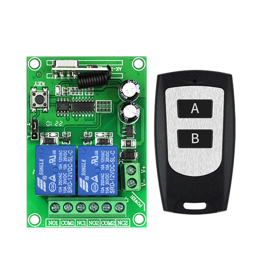 Récepteur de relais sans fil de télécommande RF universelle d'apprentissage à 2 canaux DC12 V – vue principale
