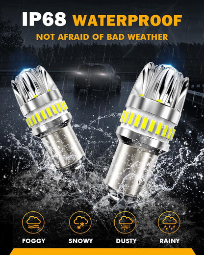 1157 BAY15D Ampoules LED pour recul, clignotants, stop et feux arrière 14W 6000LM sans erreur CAN-bus 6500K blanc Y2 série