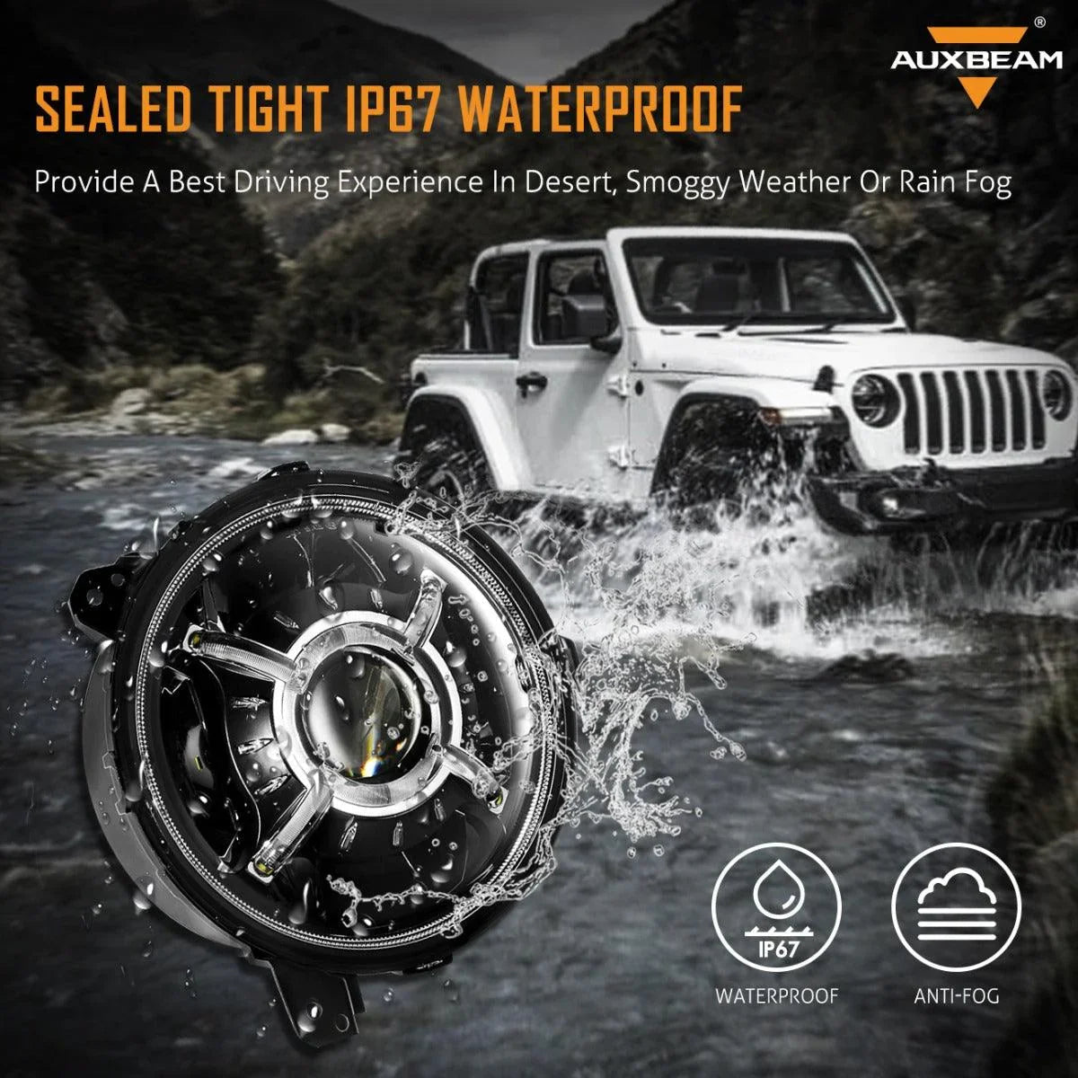 (2pcs/set) 9'' Round 100W LED light avec Hi-Lo Beam & DRL pour 2018-2022 Jeep Wrangler JL, 2019-2022 Gladiator JT – vue 7