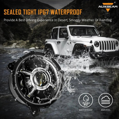 Lot de 2 9″ rond 100 W éclairage LED avec feux de route/croisement & DRL pour 2018–2022 Jeep Wrangler JL, 2019–2022 Gladiator