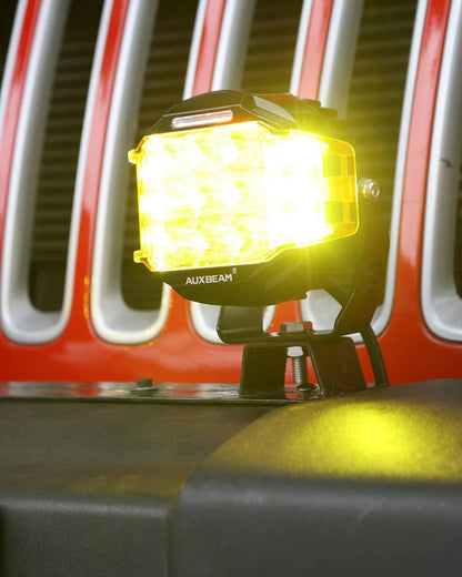 V-MAX série | 5″ 168 W 16 440 lm faisceau combiné éclairage latéral LED rond projecteurs LED compacts avec orange DRL – vue