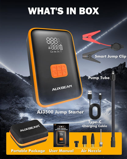 AJ3500 série 3500 A Jump Starter avec Air Compressor 120PSI Tire Inflator pour 8L Gas/ 6L Diesel Engine – vue 7 – NOVADOMIO