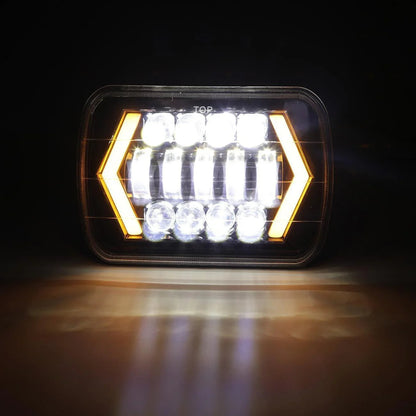 Lot de 2 7×6″ phares LED à projecteur avec feux de route/croisement & anneau Halo DRL pour Jeep, camions, Ford, GMC