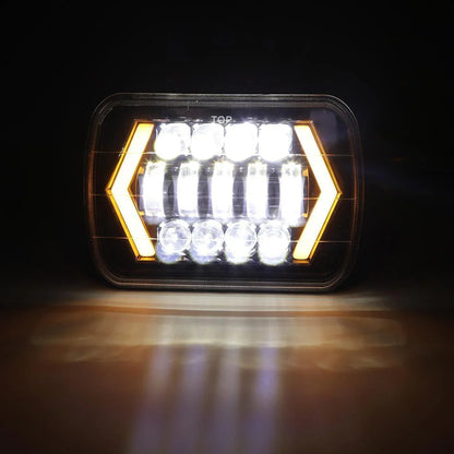 Lot de 2 7×6″ phares LED à projecteur avec feux de route/croisement & anneau Halo DRL pour Chevrolet Express Cargo Van