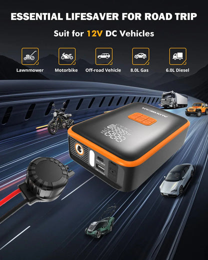 AJ3500 série 3500 A Jump Starter avec Air Compressor 120PSI Tire Inflator pour 8L Gas/ 6L Diesel Engine – vue 8 – NOVADOMIO