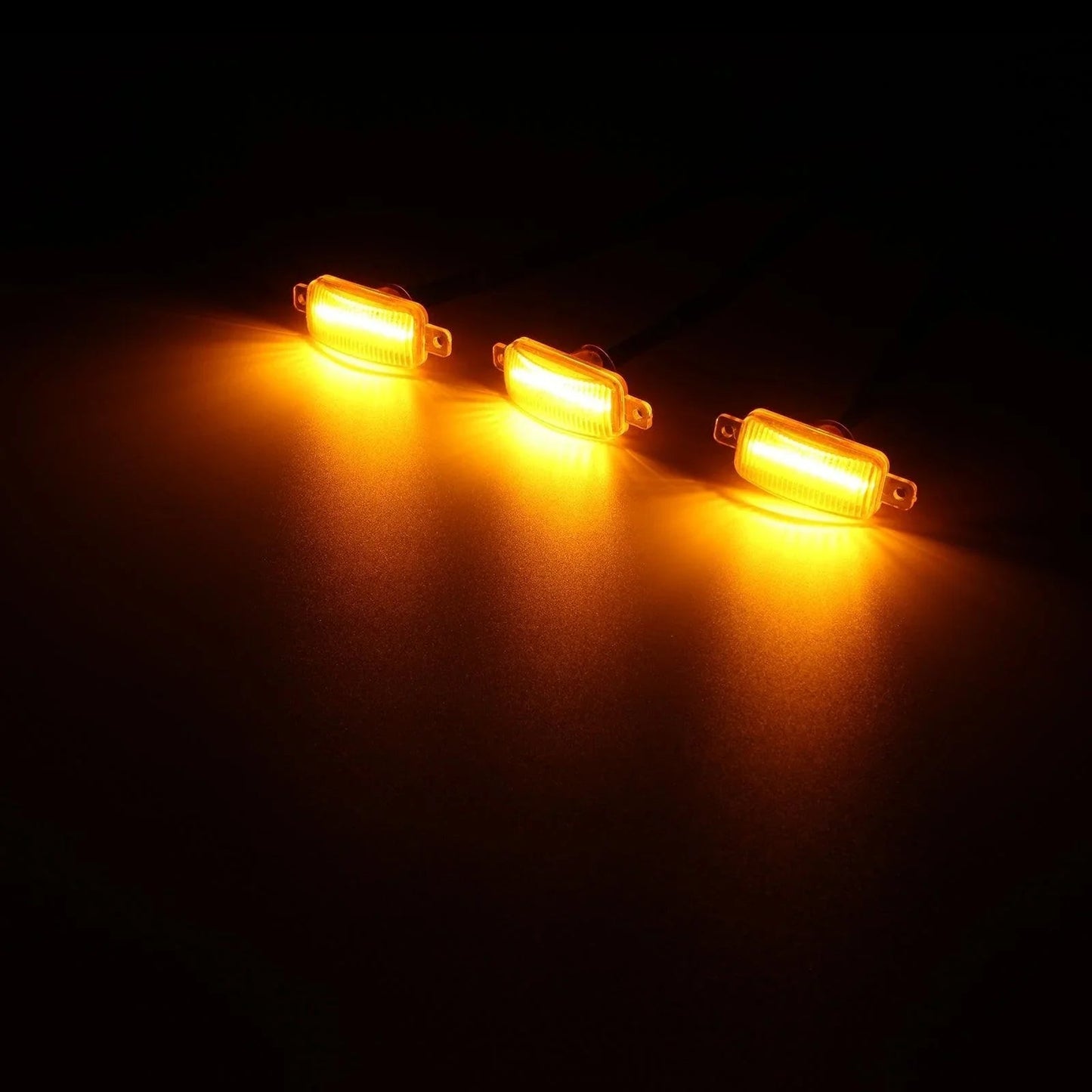 (3pcs/set) LED Front Grille Lights Raptor Style orange Light Universal Car Modification (orange shell/ Smoked shell） – vue 18