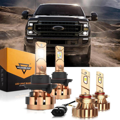 Kit d’ampoules LED feux de route/croisement F-16 Plus série H13 CAN-bus intégré 14 000 lm pour Ford F350 Super Duty 2005–2020