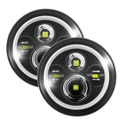 7″ LED phare de remplacement avec anneau Halo+ H4 LED phare Brightness Intensifier faisceau électrique pour Jeep Wrangler JK