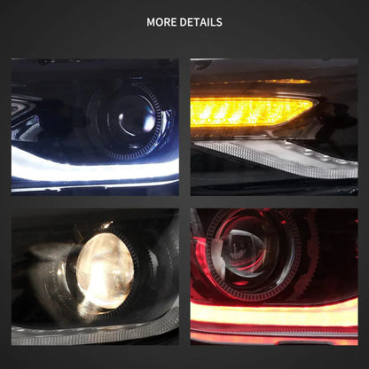LED bloc optique avant RGB projecteur double faisceau noir pour 2014–2015 Chevrolet Camaro – vue 4 – NOVADOMIO