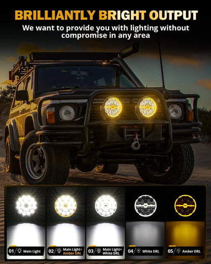 RAY-L série | 7 pouces 240W 25800LM Dual DRL Offroad Projecteurs LED longue portée – vue 2 – NOVADOMIO