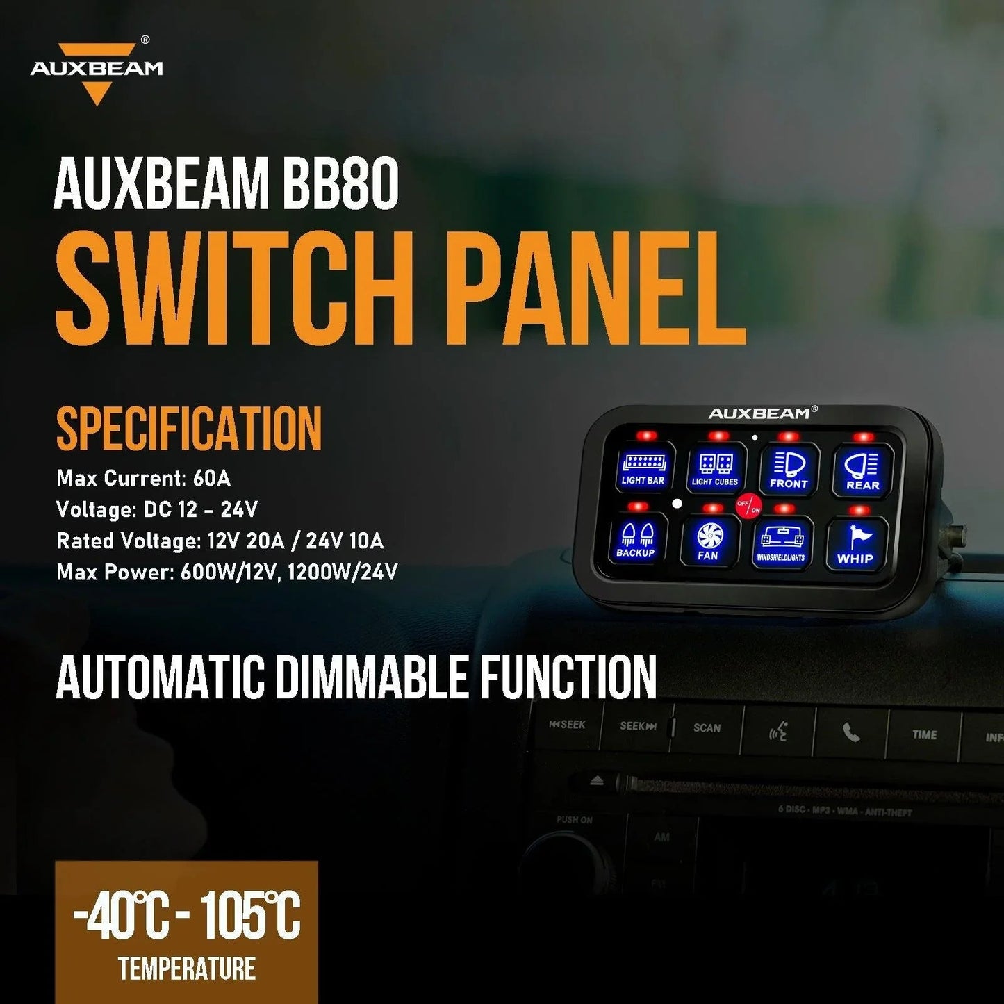 BB80 8 voies LED panneau de commande Kit Automatic Dimmable Universal(Two-Sided Outlet) Blue – vue 3