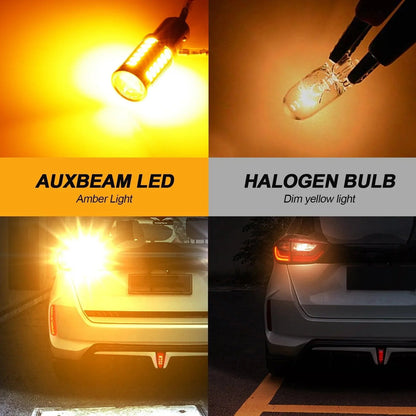 1157 BAY15D LED Side Maker/clignotant Rear/Front Light Bulbs 20W 4000LM 3500K orange 33LED série – 2 ampoules – vue 2