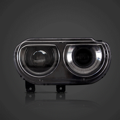 LED bloc optique avant projecteur double faisceau noir pour 2008–2014 Dodge Challenger 3th Gen Pre-Facelift – vue 2