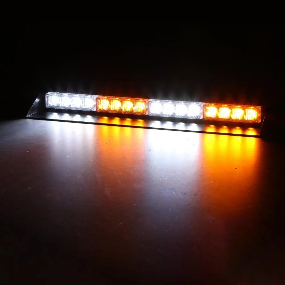 17" Dual Windshield Dash Strobe Barres lumineuses 20 Flashing Patterns avec Suction Cup Mount pour Vehicles Trucks SUV ATV C…