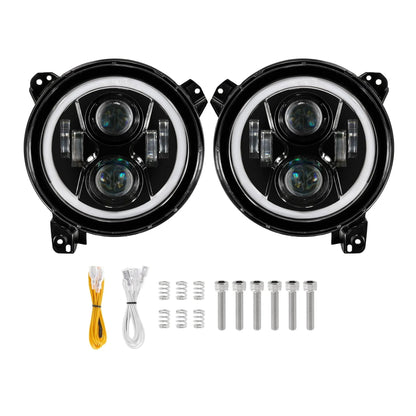 Lot de 2 9″ phares LED avec DRL anneau Halo pour Jeep Wrangler JL Jeep Gladiator JT 2018 2019 2020 2021 2022 – vue 15