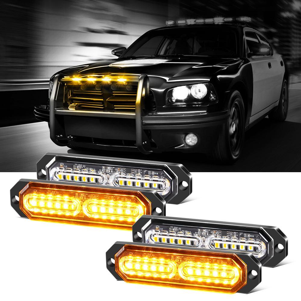 (4PSC/SET) 12LED Emergency Surface Mount Grill feu à éclats pour Trucks Vehicles ATV RV Cars Van