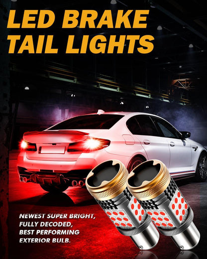 1157 BAY15D Ampoules LED pour feux stop et arrière 56 W 600% Hight Brightness sans erreur CAN-bus rouge B21 série – 2