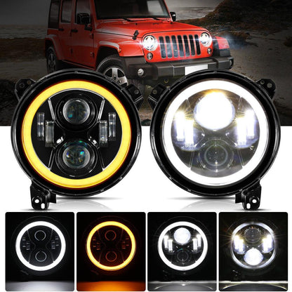 Lot de 2 9″ phares LED avec DRL anneau Halo pour Jeep Wrangler JL Jeep Gladiator JT 2018 2019 2020 2021 2022 – NOVADOMIO