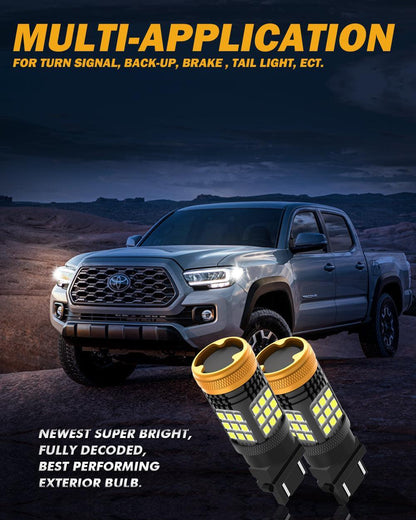 3157 7443 1157 1156 BAU15S blanc orange rouge LED clignotant DRL Brake Tail Reversing ampoules LED 56 W 600% haute luminosité