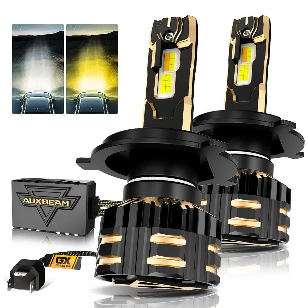 H4 Ampoules de phare LED 110W 25000LM GX Bi-Color série High Power & Brightness bicolore à commutation – 2 ampoules