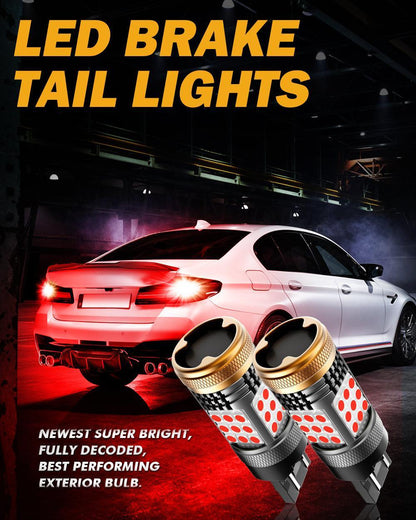 T20 7443 7440 Ampoules LED pour feux stop et arrière 56 W 600% haute luminosité sans erreur CAN-bus rouge B21 série – 2