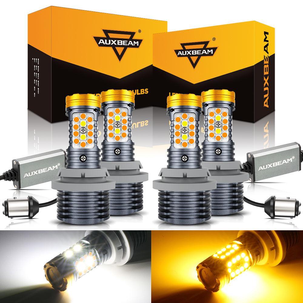 1157 BAY15D Ampoules LED pour clignotants avant et feux de jour 800% haute luminosité sans erreur CAN-bus bicolore à commuta…