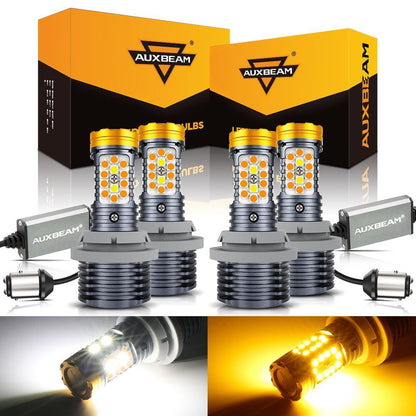 1157 BAY15D Ampoules LED pour clignotants avant et feux de jour 800% haute luminosité sans erreur CAN-bus bicolore à