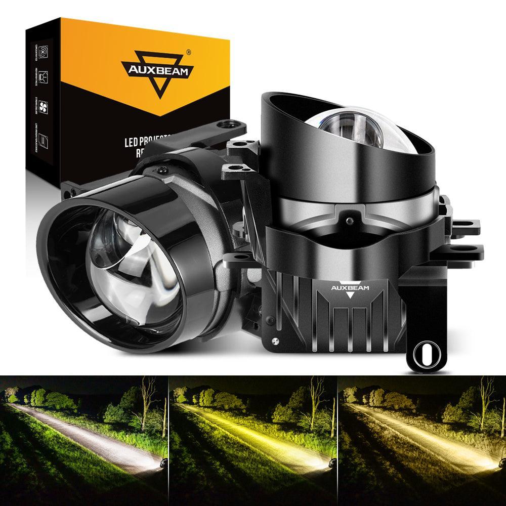 3 Inch 104W Bi-LED Projector Lens Fog Light 3-Colors Switchback Hyperboid Lens Fog Light avec High Beam Auxiliary pour Toyot…