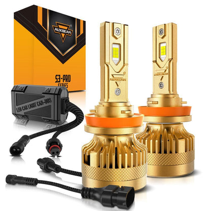 H11/H9/H8 Ampoules de phare LED S3 Pro série Dual Decoder sans erreur CAN-bus 12 V 120 W 24 000 lm 6 500 K blanc froid – 2