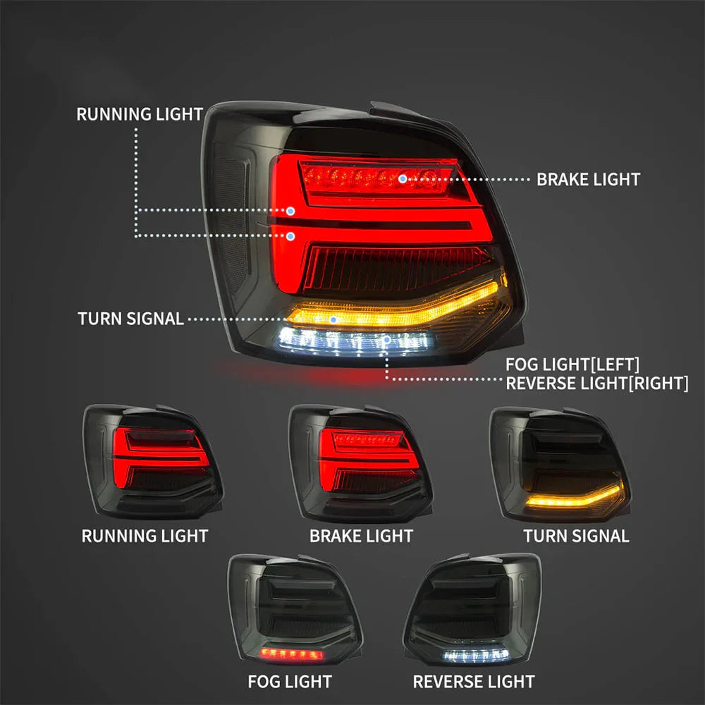 LED bloc de feux arrière avec Sequential clignotant pour 2009-2017 Volkswagen Polo 5th Gen (LWB/SWB） – vue 7