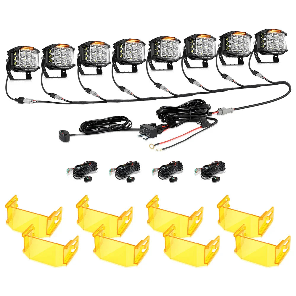 V-MAX série | 5 Inch 168W 16440LM faisceau combiné Side Shooter LED Square Pod Lights avec orange DRL – vue 22