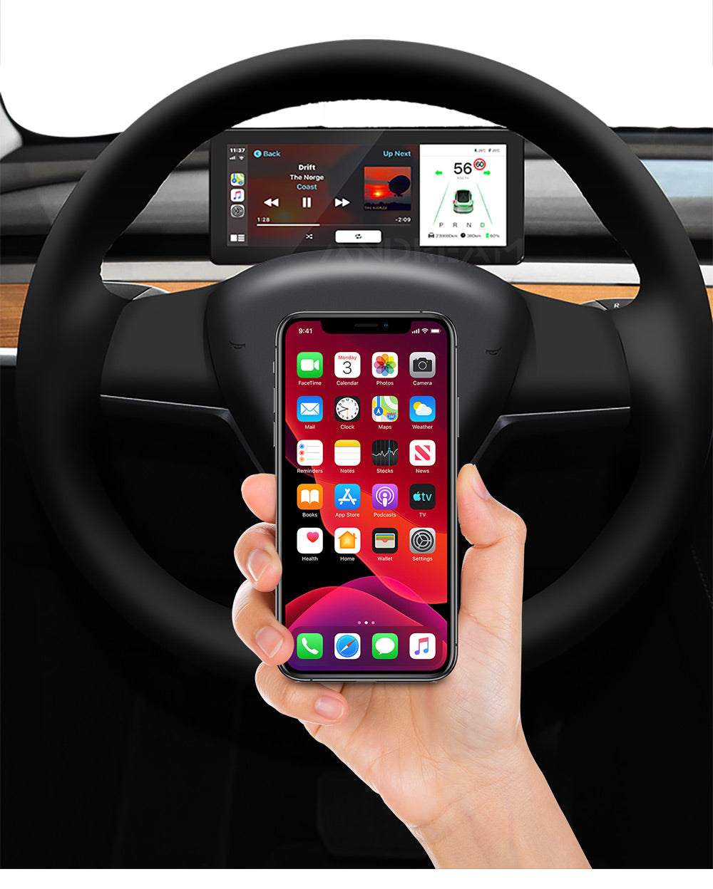 Écran multimédia auto Andream pour Tesla – vue 2