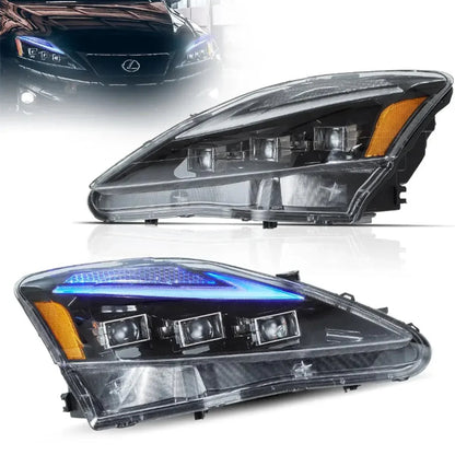 LED bloc optique avant Matrix Projector avec bleu DRL pour 2006–2012 Lexus IS250/IS250C/IS350/IS220d & 2008–2014 ISF (XE20)