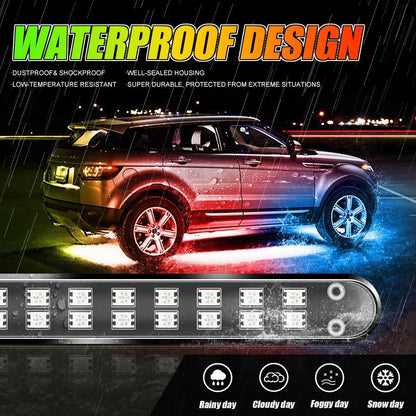 Magic Dream couleur RGB éclairage sous caisse LED Strip feux Kit avec Bluetooth APP & Télécommande sans fil avec fonction feu