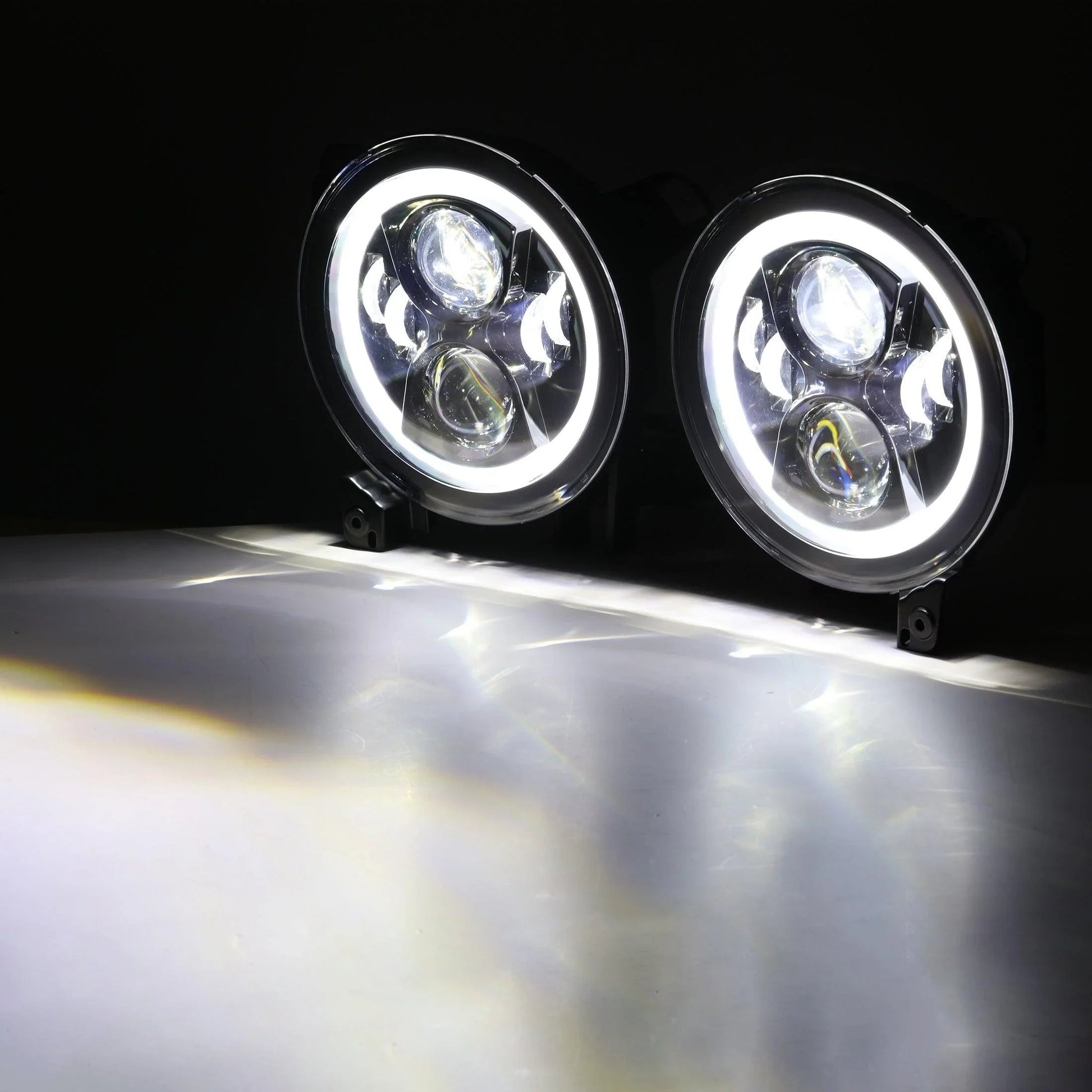 (2pcs/set) 9 Inch LED Headlights avec DRL Halo Ring pour Jeeps Wrangler JL Jeep Gladiator JT 2018 2019 2020 2021 2022 – vue…
