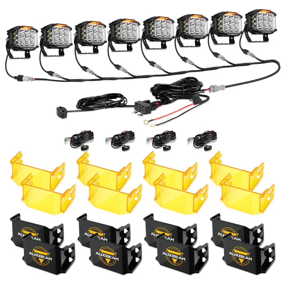 V-MAX série | 5 Inch 168W 16440LM faisceau combiné Side Shooter LED Square Pod Lights avec orange DRL – vue 23